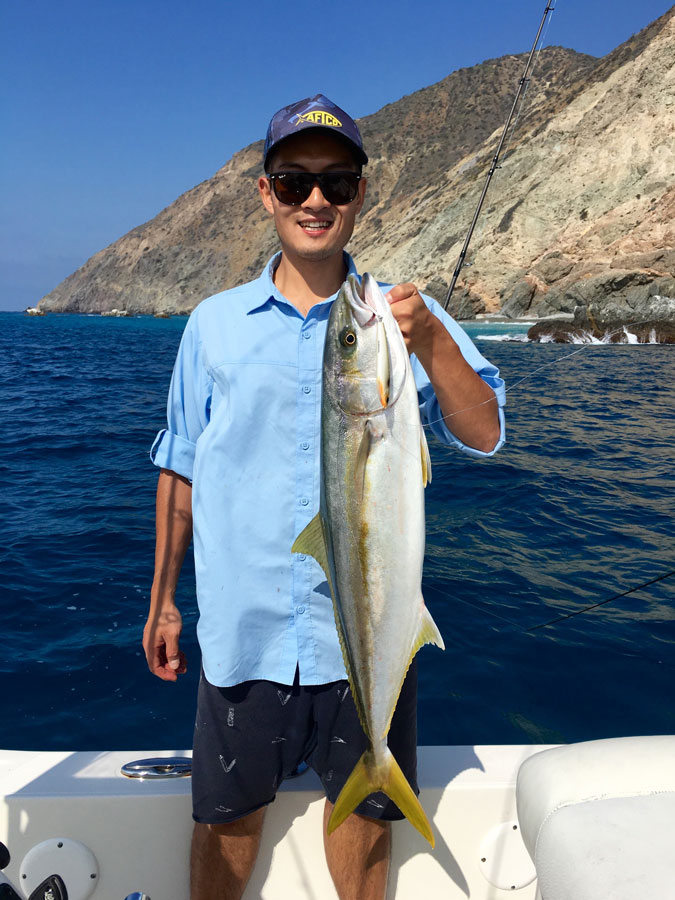Scott fooled this yellowtail with a WaxWing and a light line spinning outfit.